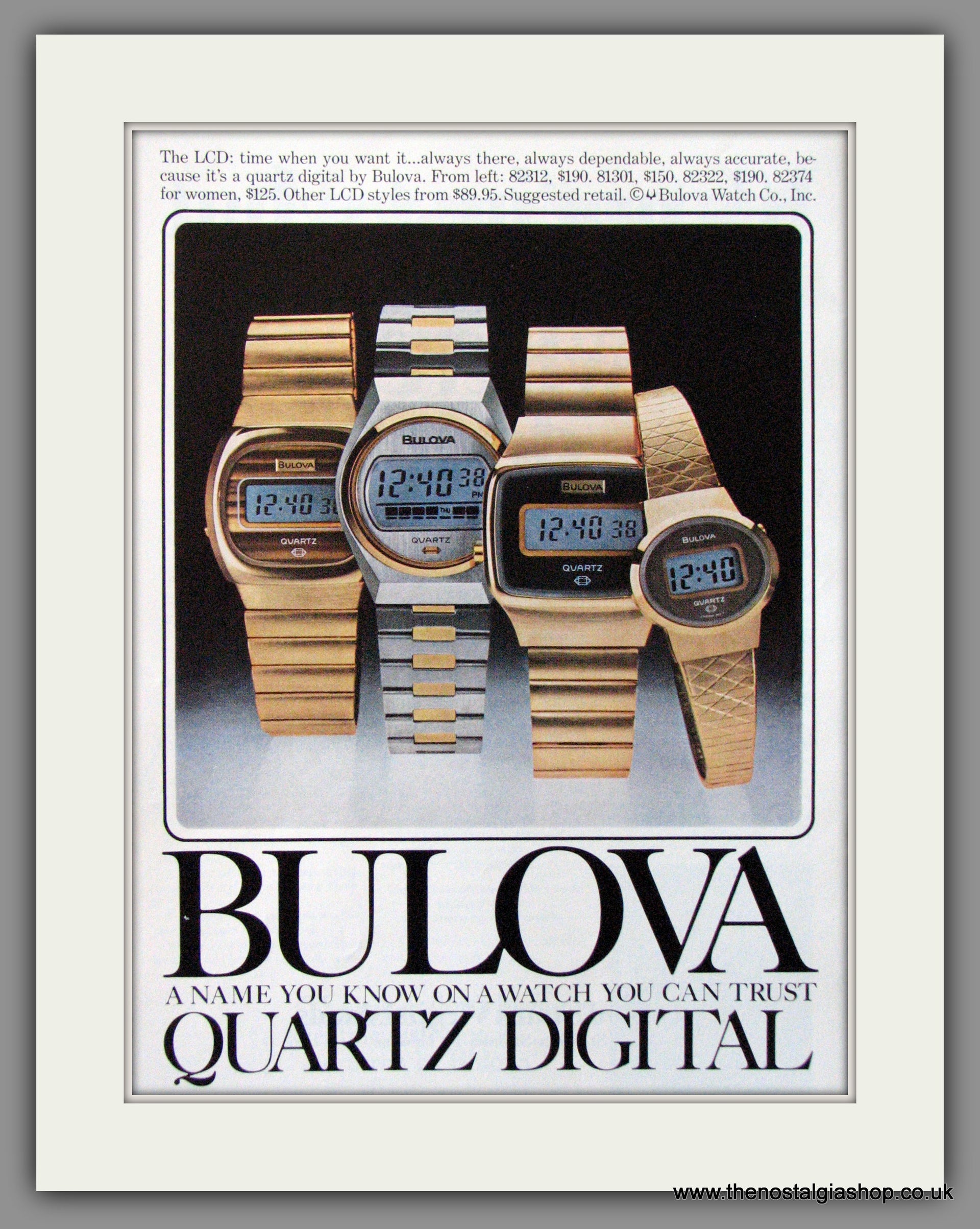Bulova Quartz Digital Watch Bulova Computron Quartz Digital Men's
