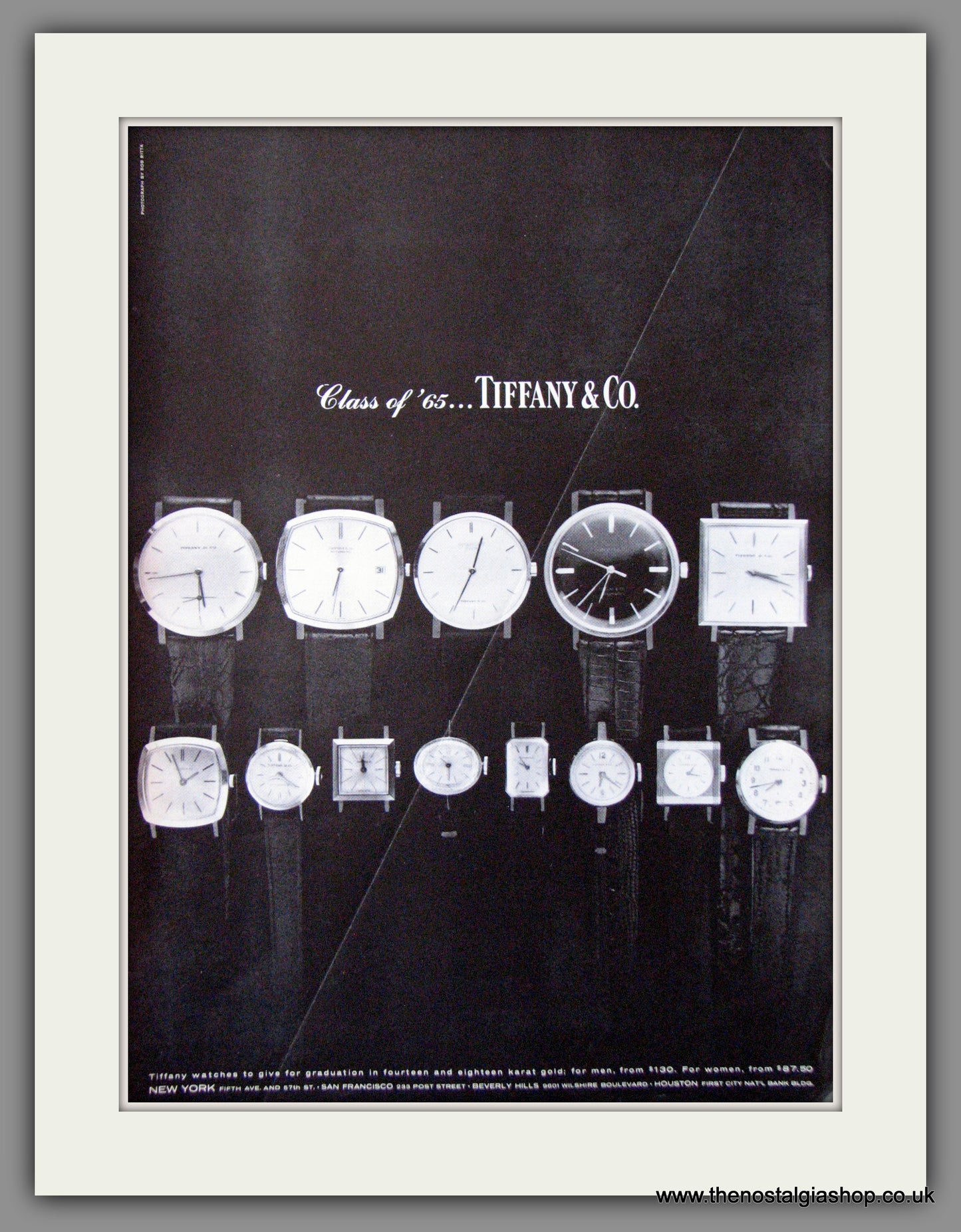 Tiffany and Co. Watches. Original Advert 1965 (ref AD52965)