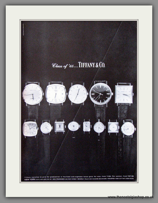Tiffany and Co. Watches. Original Advert 1965 (ref AD52965)