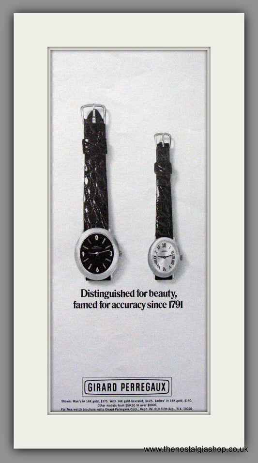 Girard Perregaux Watches. Original American Advert 1970 (ref AD52989)