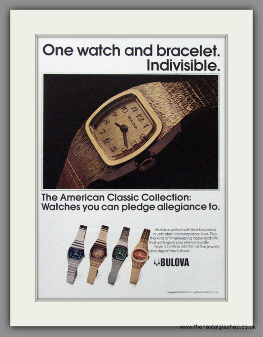 Bulova Watches. Original American Advert 1977 (ref AD52975)