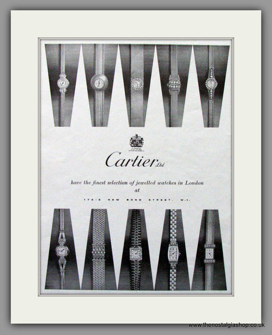 Cartier Watches. Original American Advert 1957 (ref AD52982)