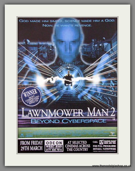 Lawnmower Man 2. Beyond Cyberspace. Original Advert 1996 (ref AD53609)