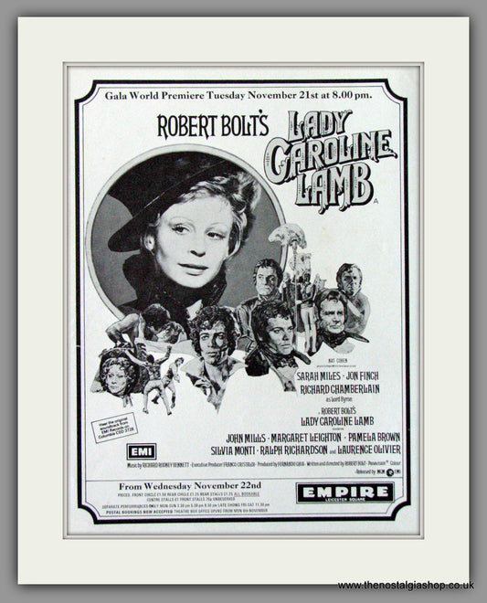 Lady Caroline Lamb. Original Advert 1972 (ref AD53624)