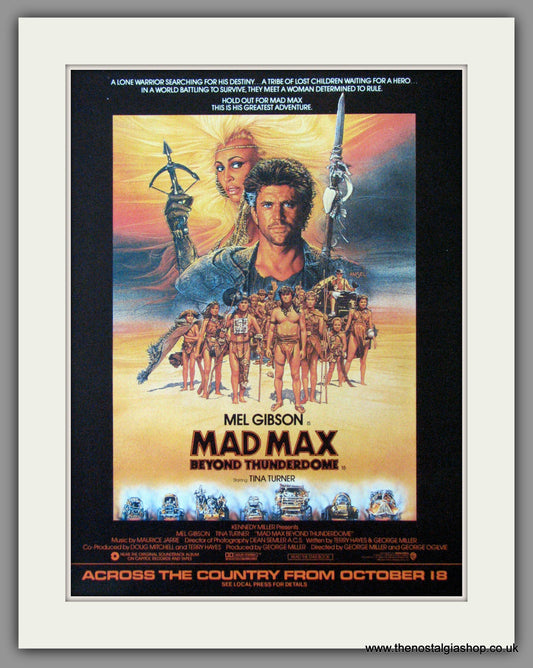 Mad Max Beyond Thunderdome. Large Original Advert 1985 (ref AD15051)