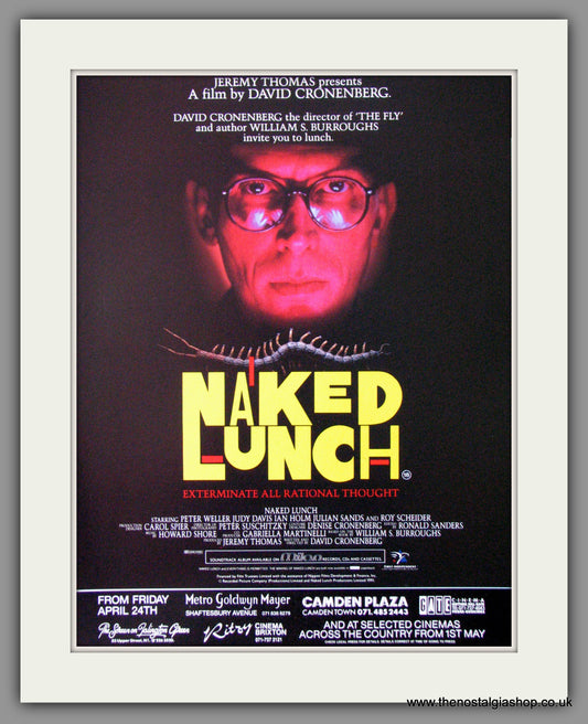 Naked Lunch. Peter Weller. Original Advert 1992 (ref AD53755)