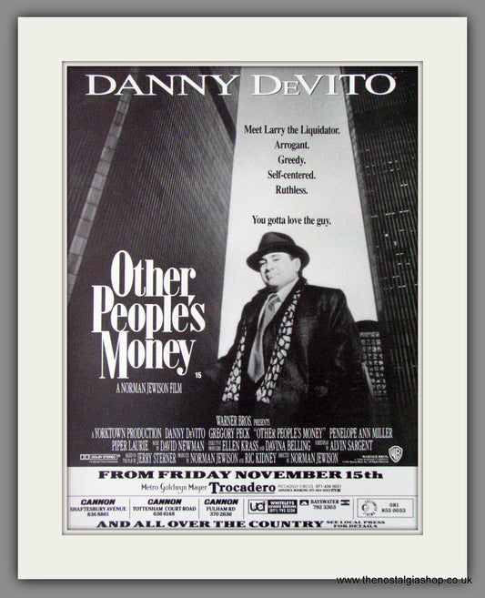 Other People's Money. 1991 Original Advert (ref AD53791)
