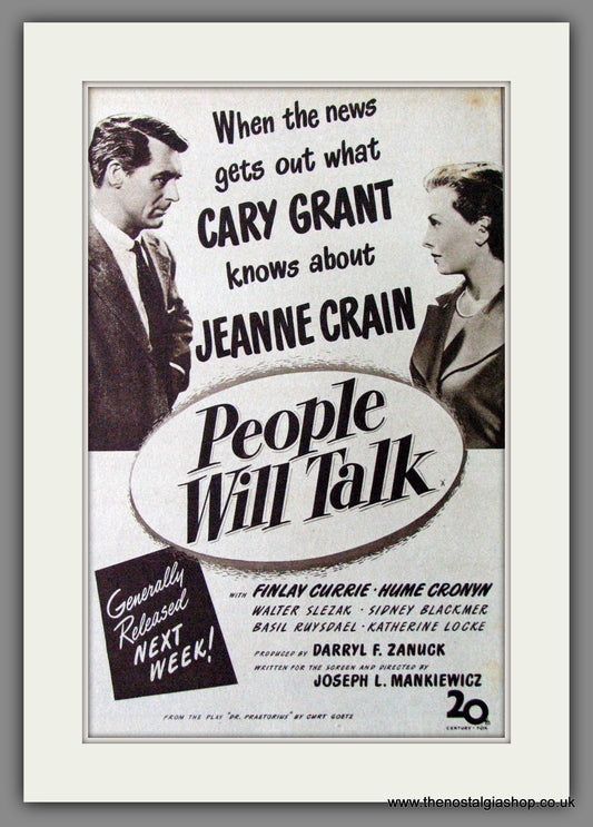 People Will Talk. 1951 Original Advert (ref AD53938)