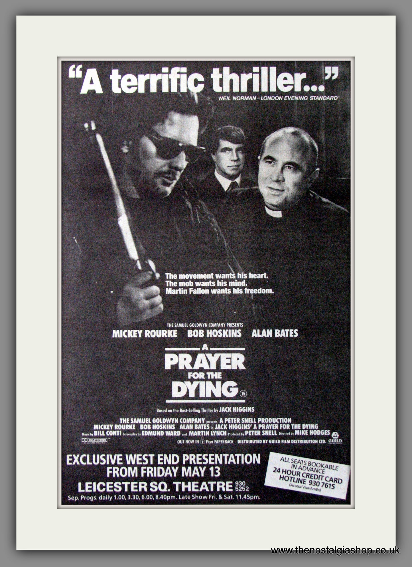 A Prayer For The Dying. 1988 Original Advert (ref AD53940)