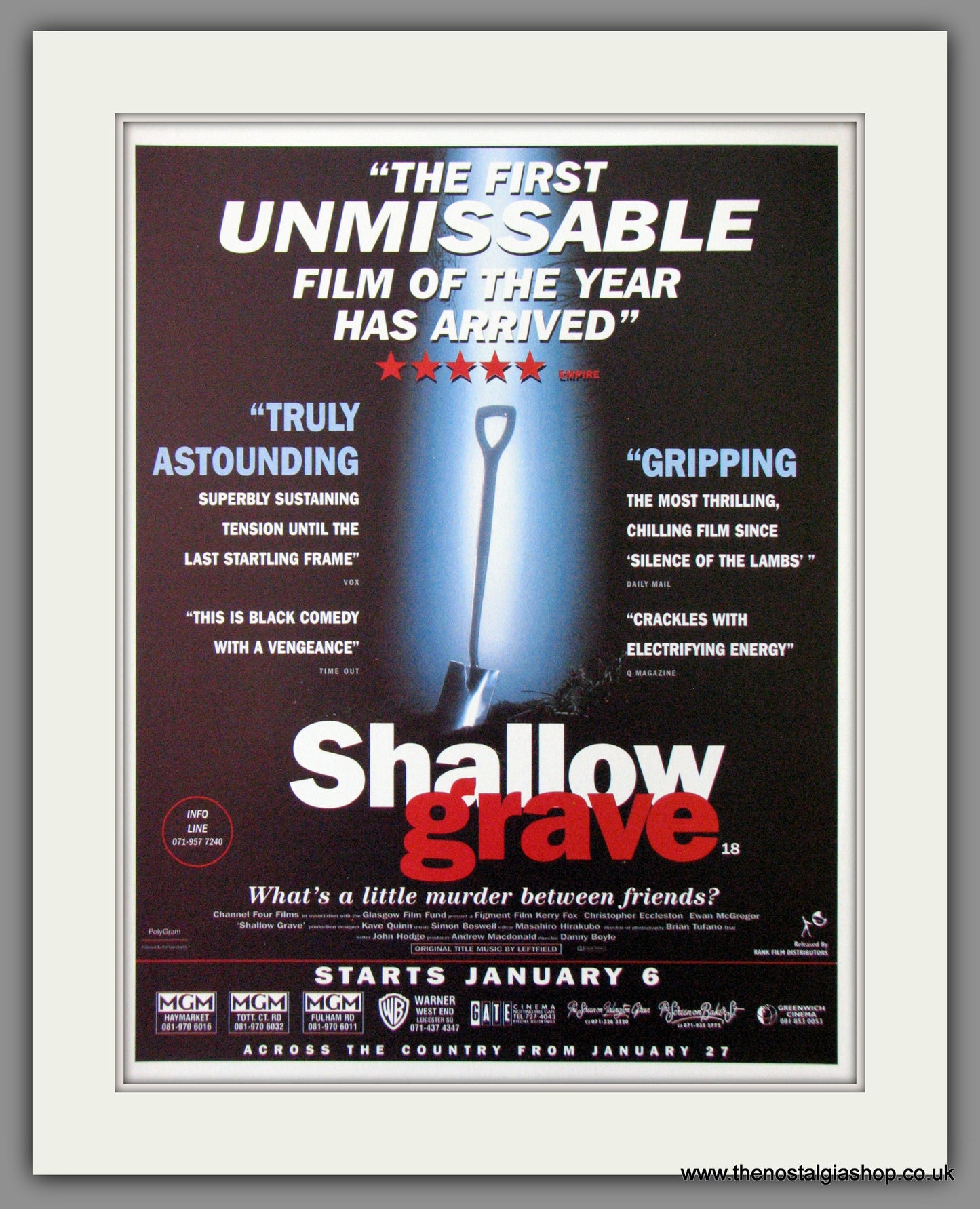 Shallow Grave. 1995 Original Advert (ref AD54209)