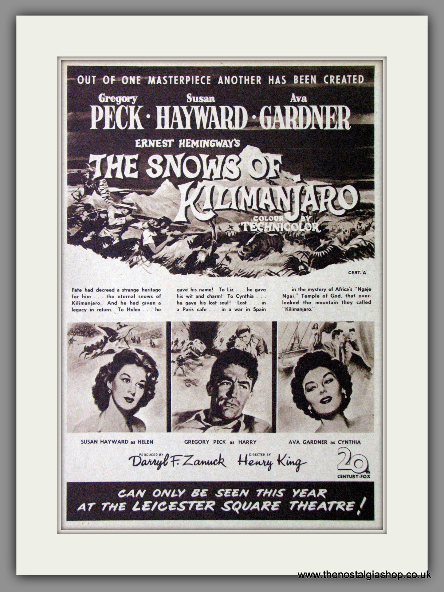 The Snows Of Kilimanjaro. 1952 Original Advert (ref AD54261)