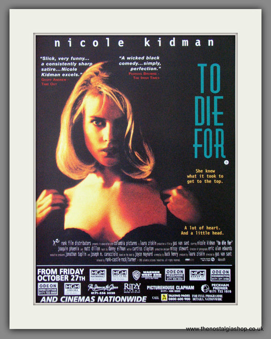 To Die For. 1995 Original Advert (ref AD54280)