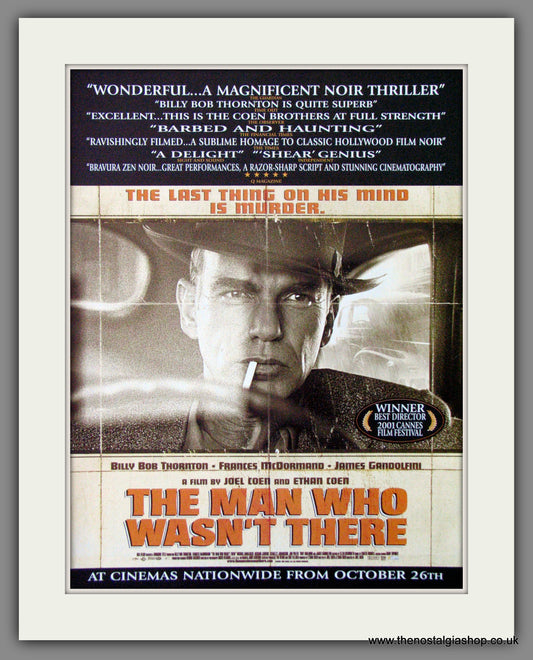 The Man Who Wasn't There. 2001 Original Advert (ref AD54297)