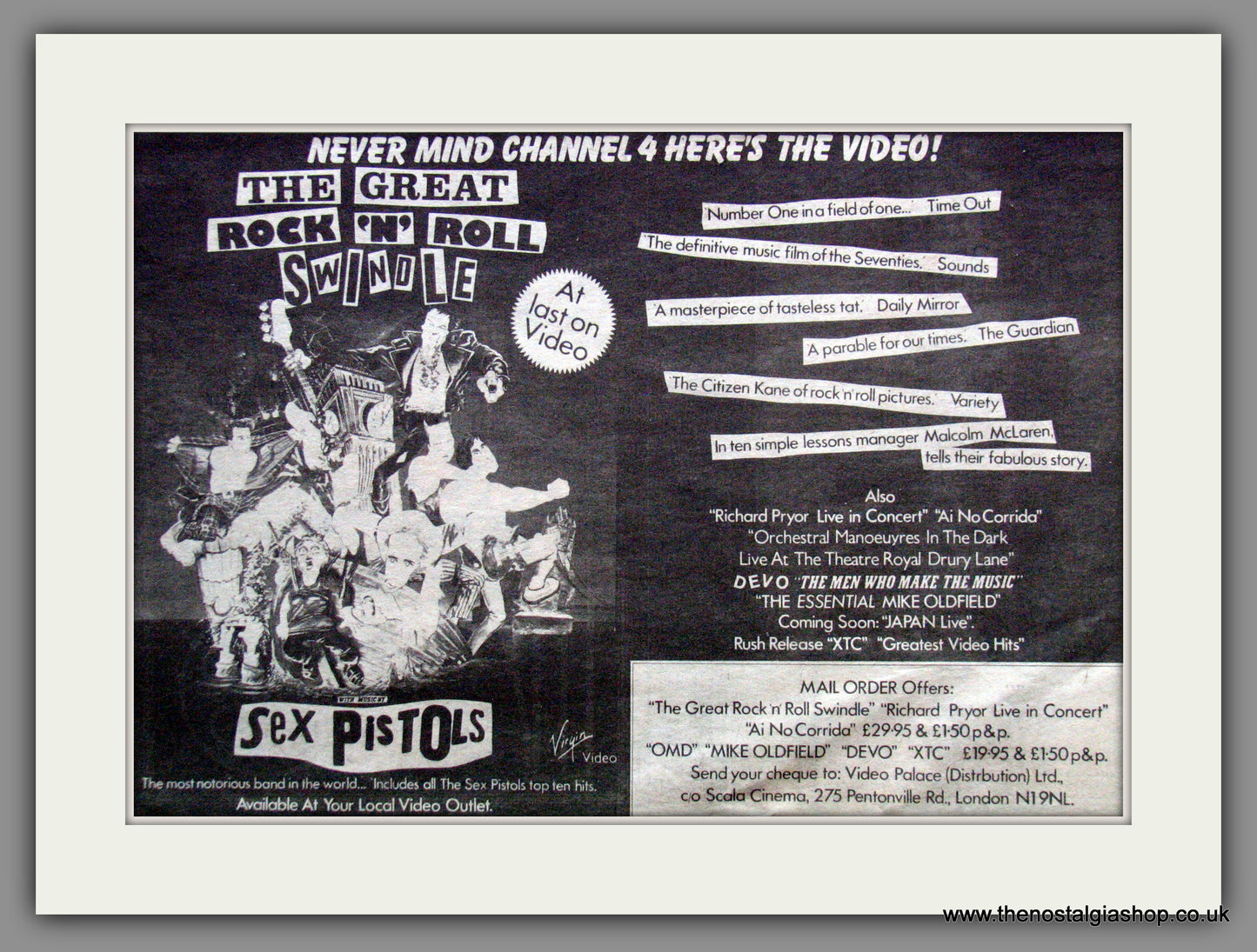 The Great Rock 'N' Roll Swindle. 1983 Original Advert (ref AD54301)