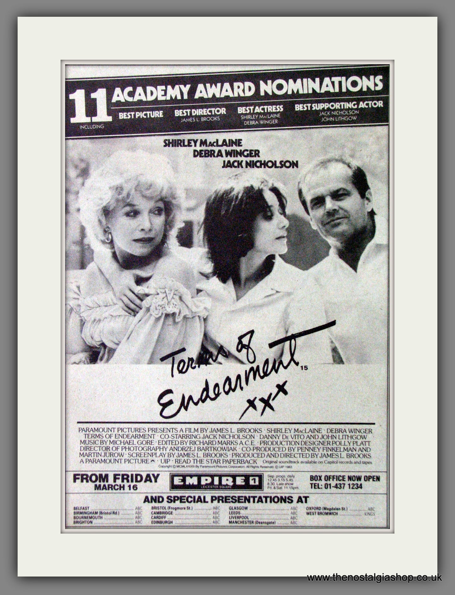 Terms Of Endearment. 1984 Original Advert (ref AD54302)