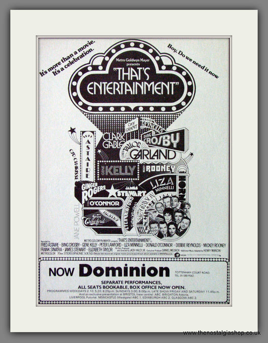 That's Entertainment. 1974 Original Advert (ref AD54307)