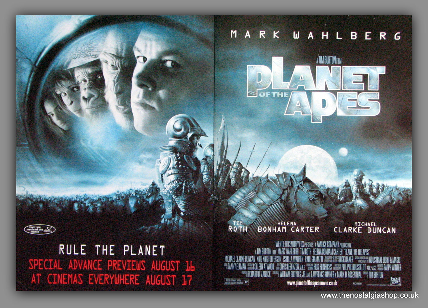 Planet Of The Apes. 2001 Double Original Advert (ref AD54338)