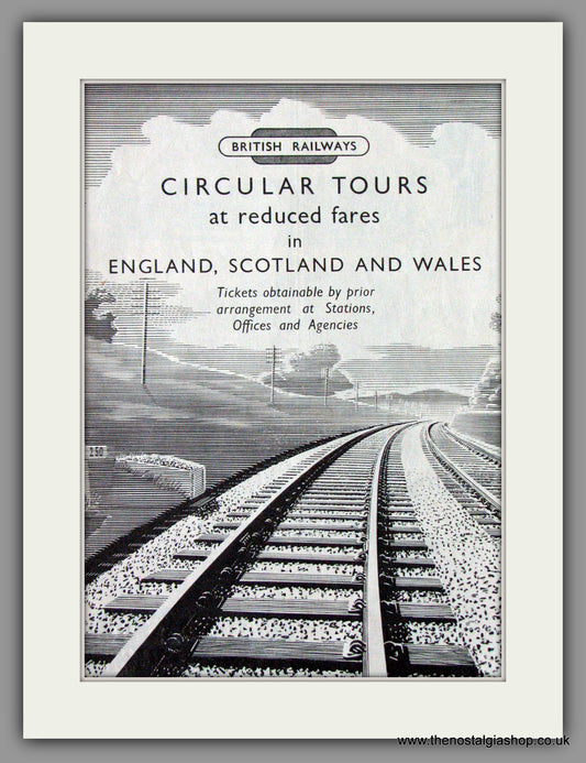 British Railways. Circular Tours. Original Advert 1949 (ref AD53101)
