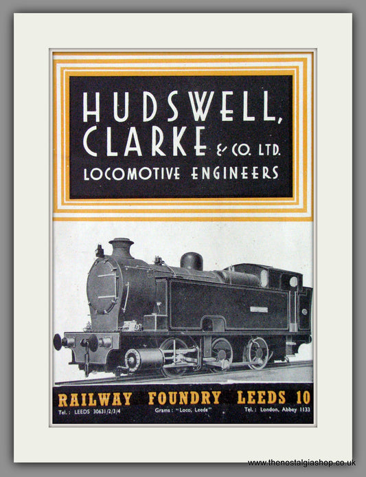 Hudswell, Clarke & Co. Locomotive Engineers, Leeds. Original Advert 1946 (ref AD53111)