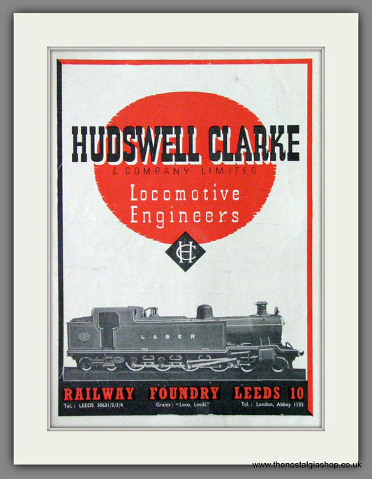 Hudswell, Clarke & Co. Locomotive Engineers, Leeds. Original Advert 1946 (ref AD53112)