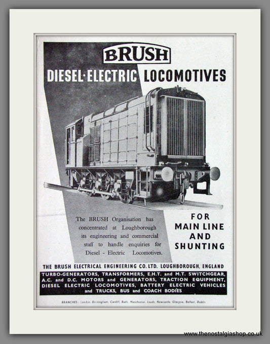 Diesel-Electric Shunting Locomotives. Brush. Original Advert 1951 (ref AD53118)