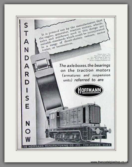 Hoffmann Manufacturing Co. Axle boxes. Original Advert 1949 (ref AD53122)