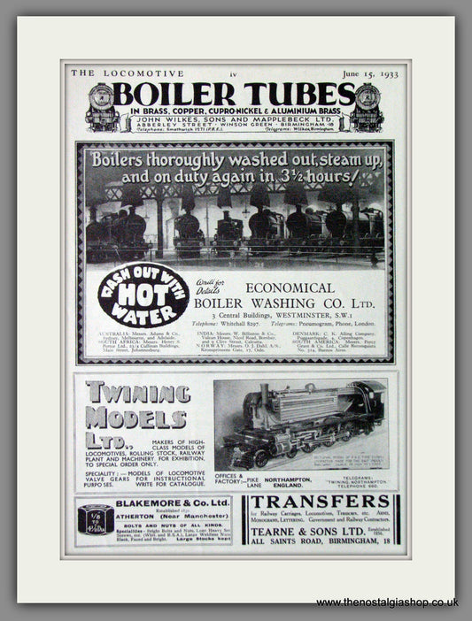 Railway Boiler Tubes. Original Advert 1933 (ref AD53296)