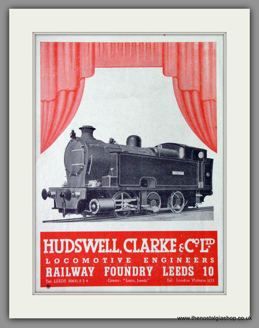 Hudswell, Clarke & Co. Locomotive Engineers, Leeds. Original Advert 1945 (ref AD53114)