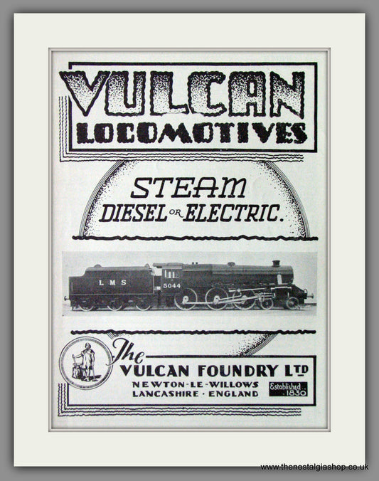 Vulcan locomotives. Steam, Diesel or Electric. Original Advert 1933 (ref AD53201)