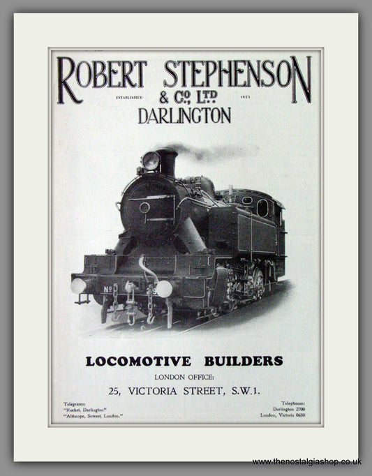 Robert Stephenson Locomotive Engineers. Original Advert 1933 (ref AD53208)
