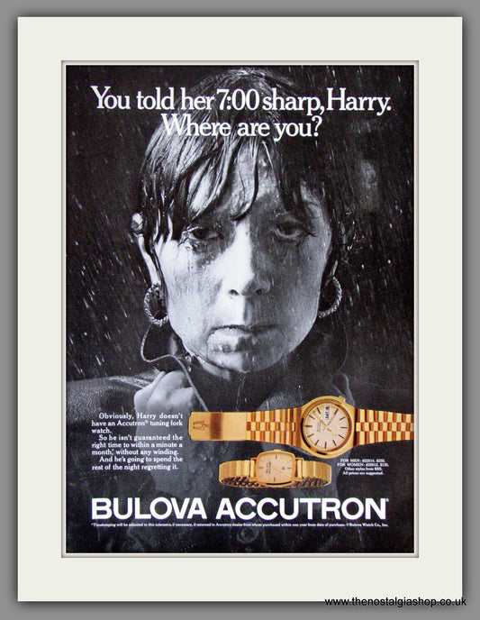 Bulova Accutron Watches. Original Advert 1975 (ref AD53364)