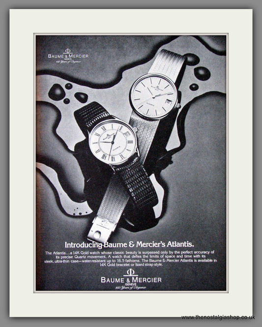 Baume & Mercier Atlantis Watch. Original Advert 1981 (ref AD53386)