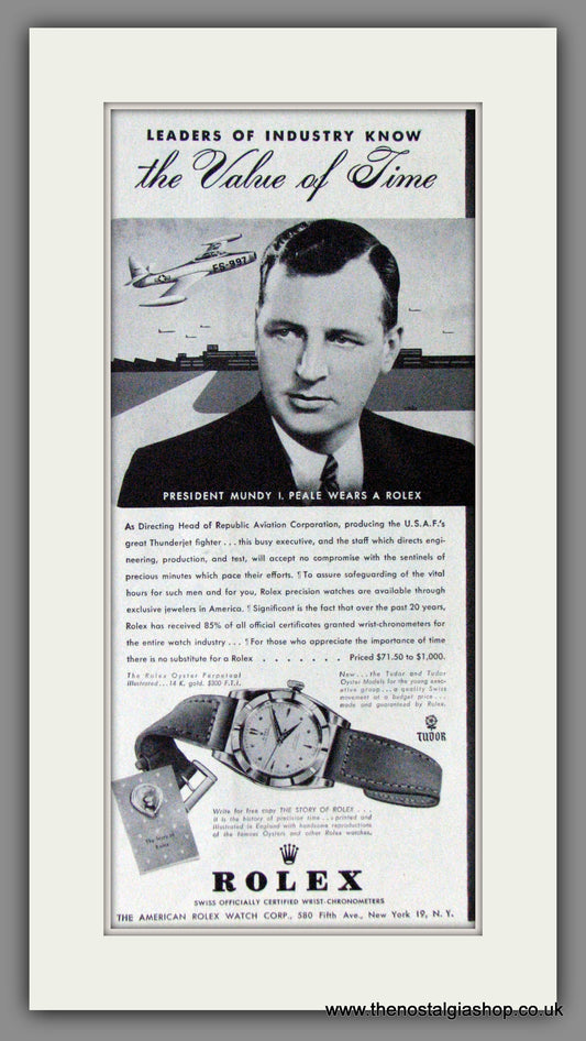 Rolex Watches worn by Leaders of Industry. Original Advert 1949 (ref AD53404)