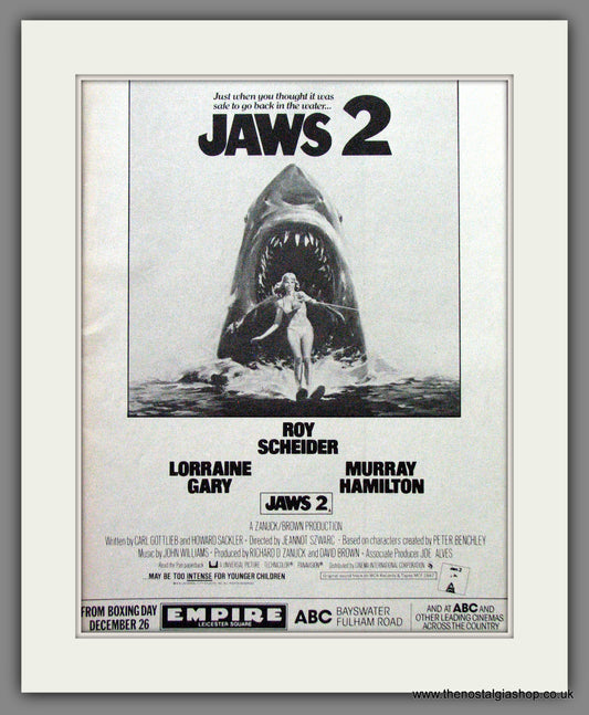 Jaws 2. Original Advert 1979 (ref AD53495)