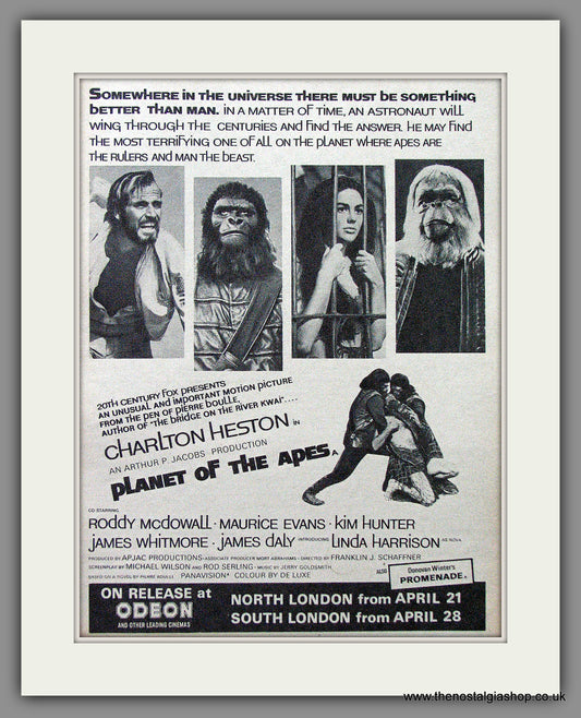 Planet Of The Apes. Original Advert 1968 (ref AD53534)