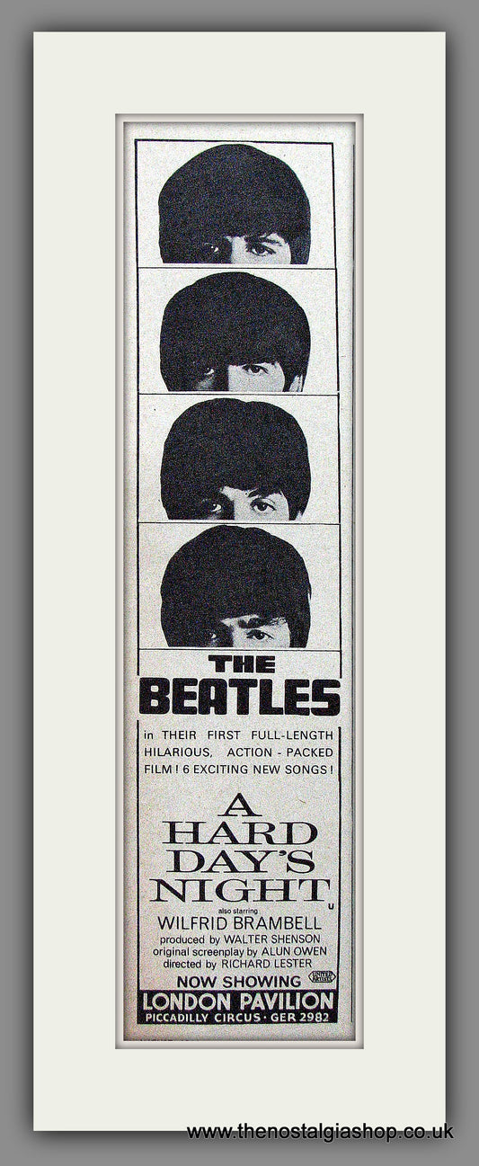 Hard Day's Night. The Beatles. Original Advert 1964 (ref AD53582)