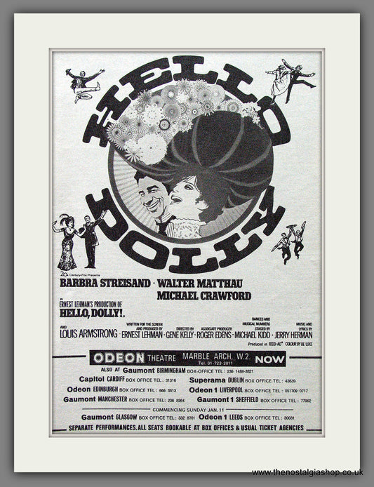 Hello Dolly. Barbra Streisand, Walter Matthau, Michael Crawford. Original Advert 1970 (ref AD53639)