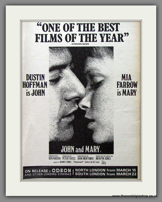 John And Mary. Dustin Hoffman. Original Advert 1970 (ref AD53641)