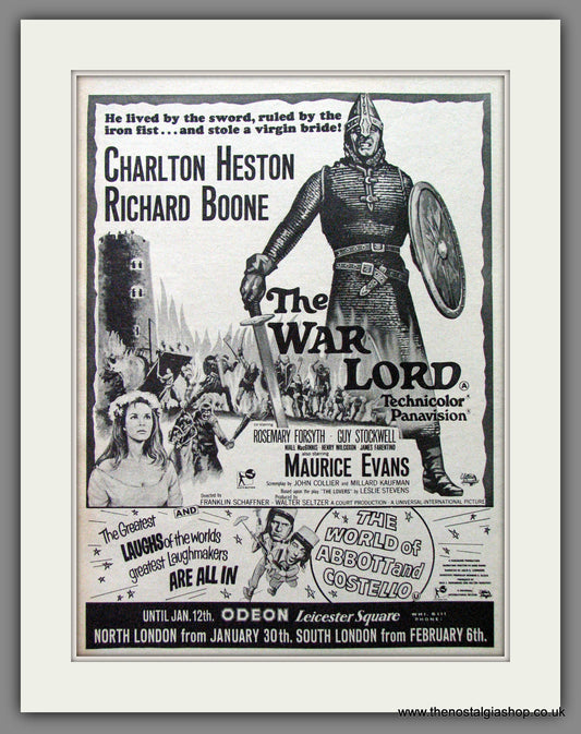The War Lord. Charlton Heston. Original Advert 1966 (ref AD53646)