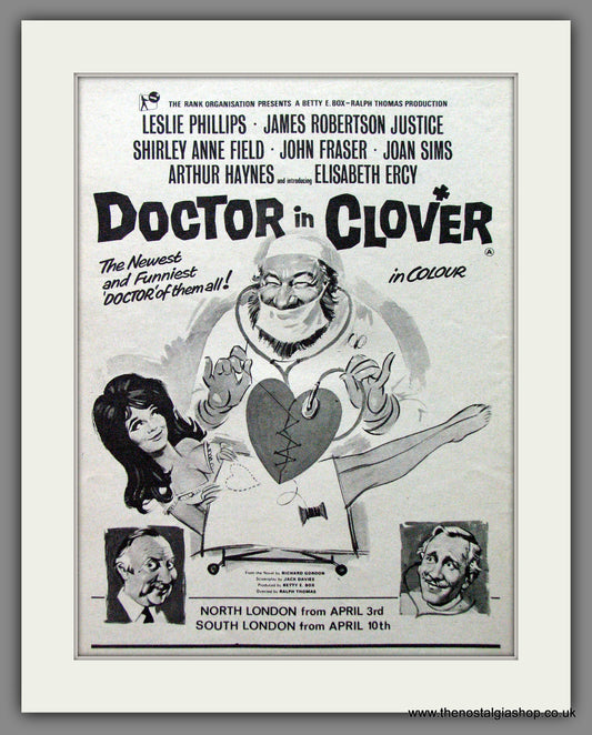 Doctor In Clover. Leslie Phillips. Original Advert 1966 (ref AD53651)