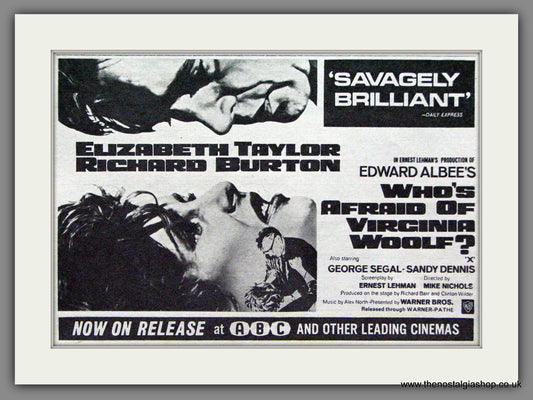 Who's Afraid Of Virginia Wolf?  1968 Original Advert (ref AD53697)