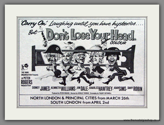 Carry On Don't Lose Your Head. 1967 Original Advert (ref AD53705)