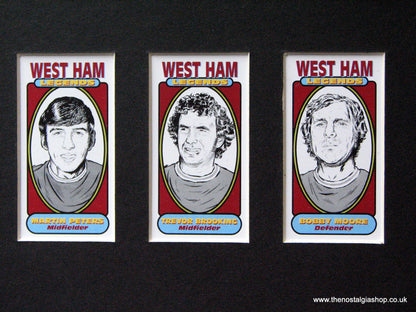 West Ham Legends. Mounted Football Card Set
