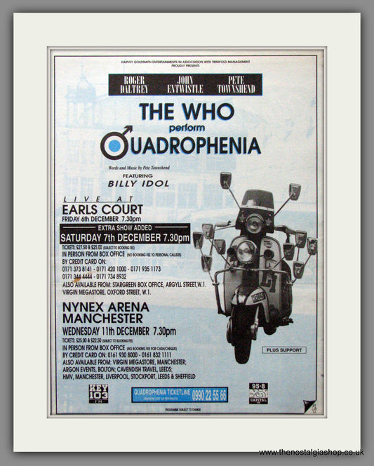 Who Perform Quadrophenia. Vintage Original Advert 1996 (ref AD11448)