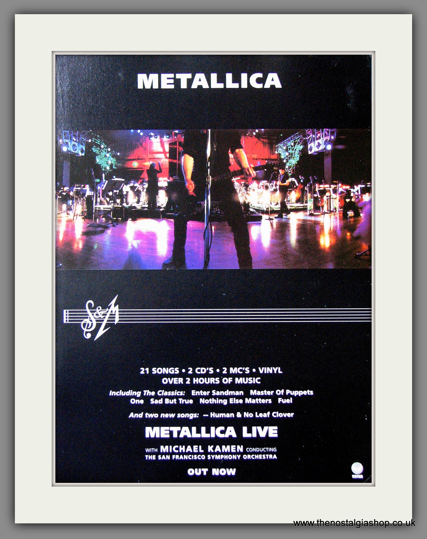 Metallica. S & M. Live. 1999 Original Advert (ref AD53944)