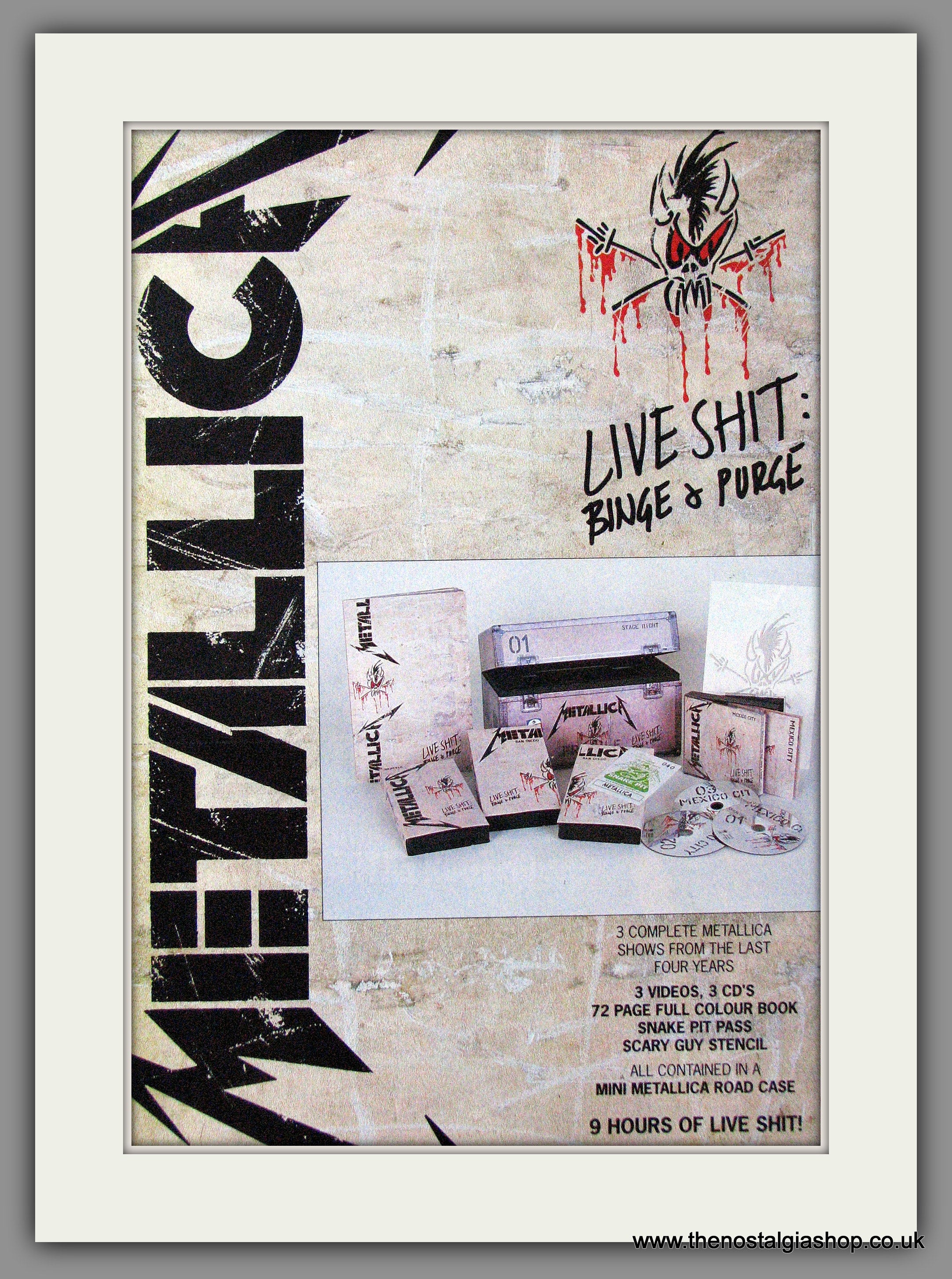 Metallica. Live Shit ; Binge & Purge. 1986 Original Advert (ref
