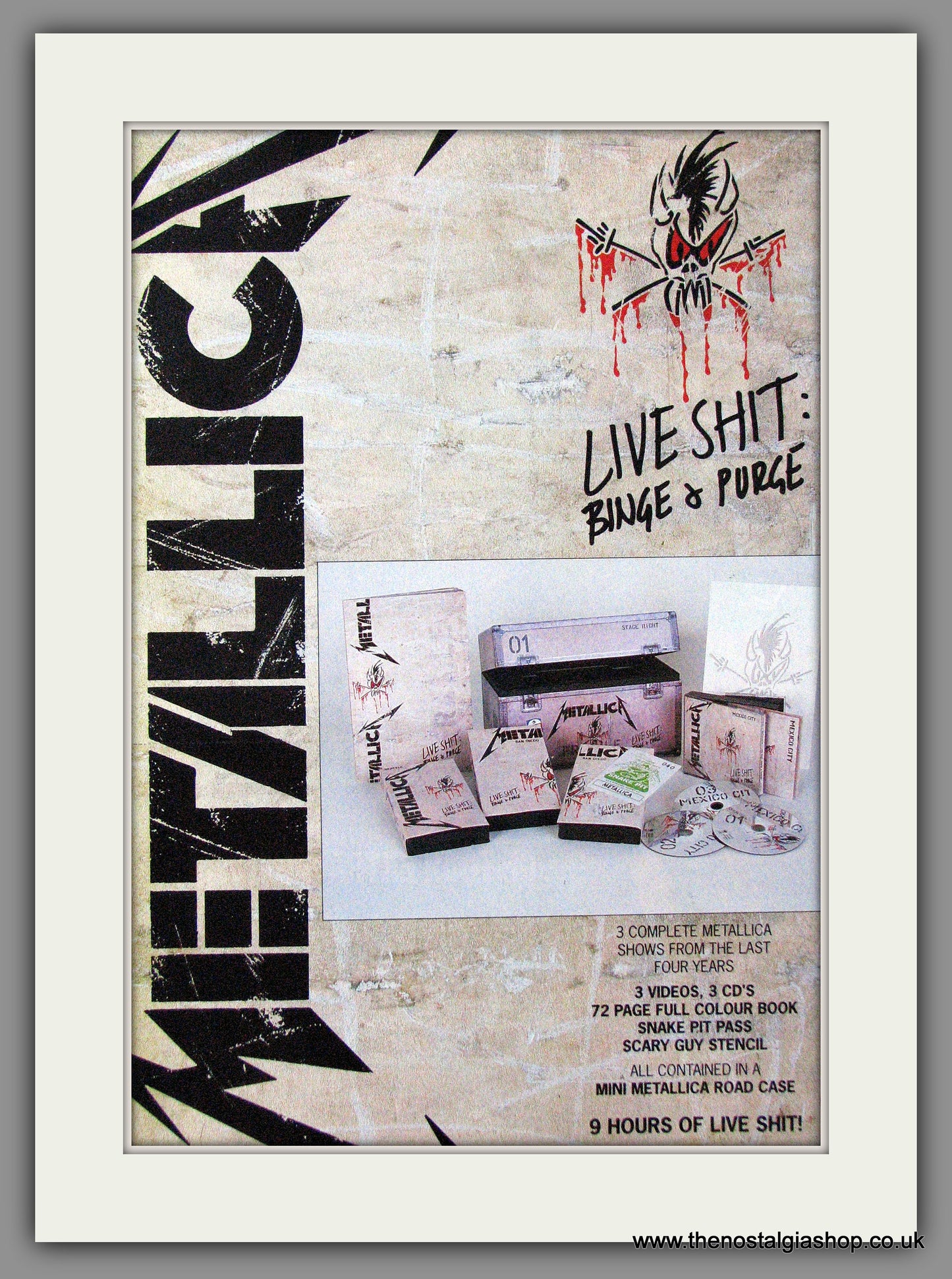 Metallica. Live Shit ; Binge & Purge. 1986 Original Advert (ref AD53954)