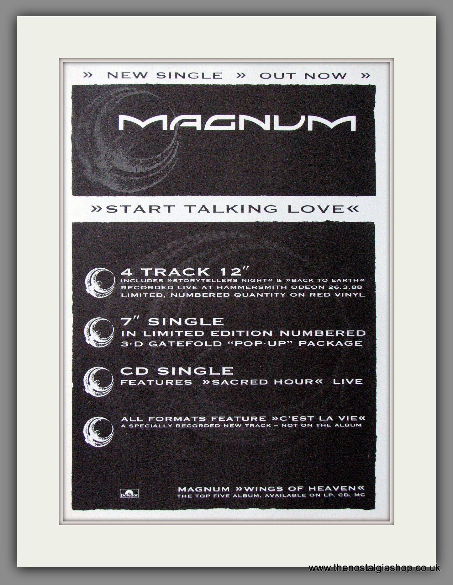 Magnum. Start Talking Love. 1988 Original Advert (ref AD53958)