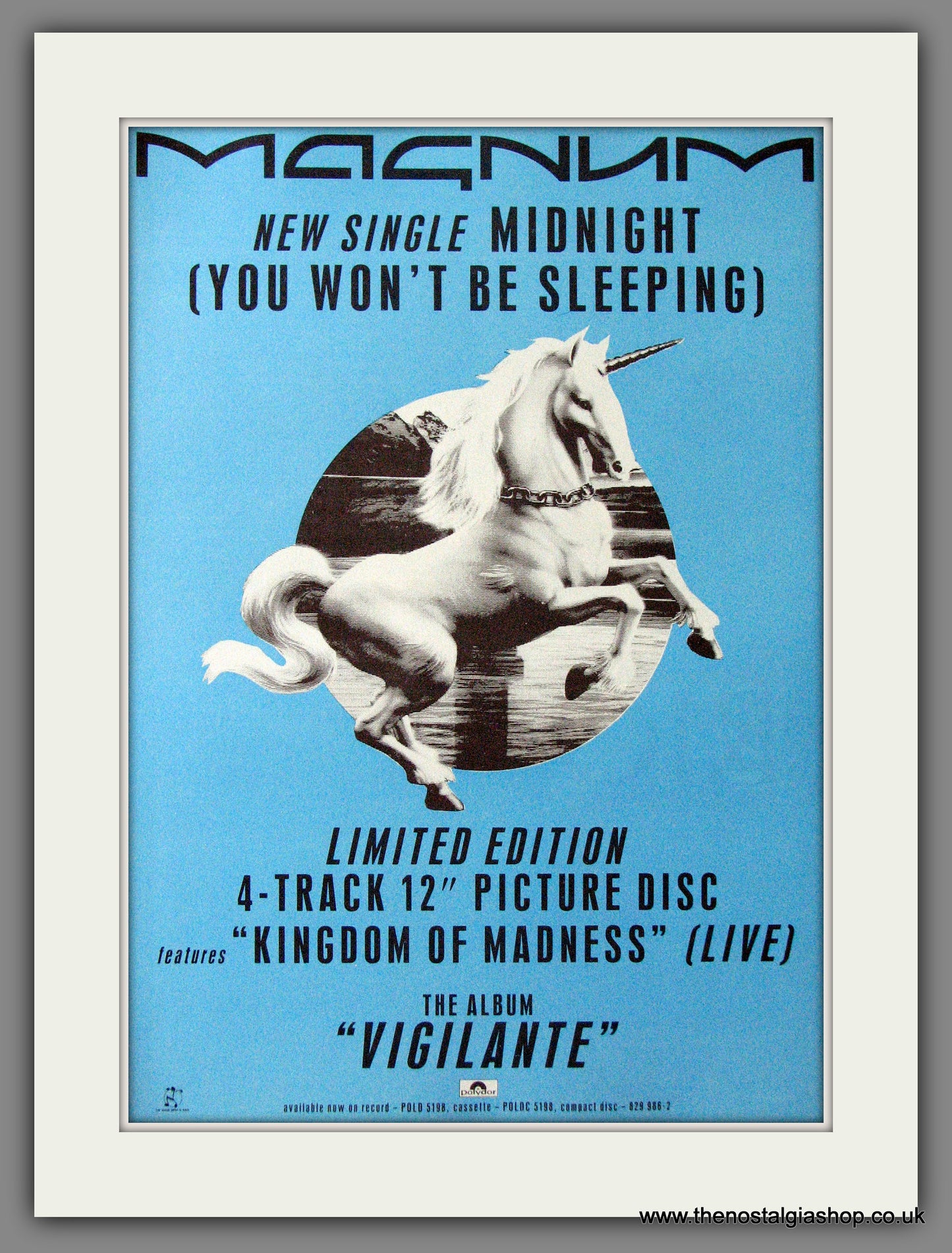 Magnum. Midnight, You Won't Be Sleeping. 1986 Original Advert (ref AD53967)