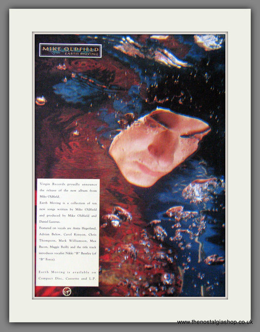 Mike Oldfield. Earth Moving. 1989 Original Advert (ref AD53974)